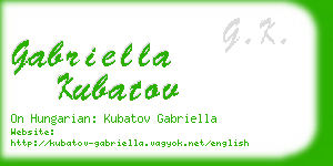 gabriella kubatov business card